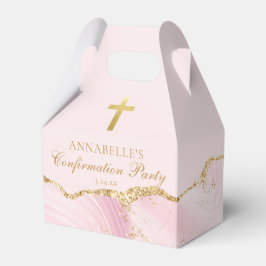 Pink Gold Christian Cross Confirmation Party Presentaskar