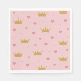 Pink & Gold Princess Pattern Napkin Pappersservett