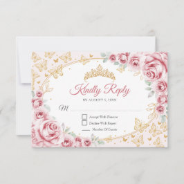 Pink Gold Quinceanera Reply OSA Kort