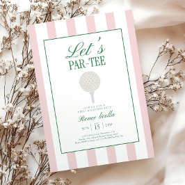 Pink Golf Birthday Invitation: Let's Par-Tee Girl Inbjudningar