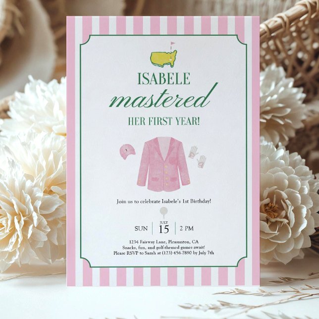 Pink Golf Birthday Invitation Template Girls FirsT Inbjudningar (Skapare uppladdad)