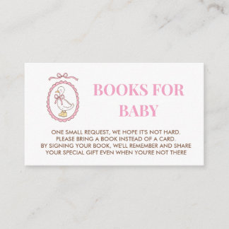 Pink Goose Baby Shower Books for Baby Card Insert Tilläggskort