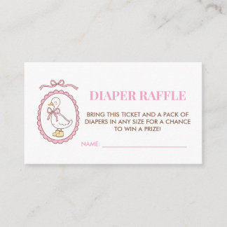 Pink Goose Baby Shower Diaper Raffle Card Tilläggskort