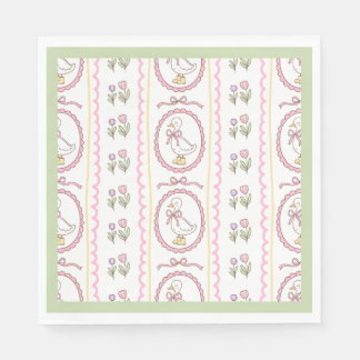 Pink Goose Baby Shower Standard Luncheon Napkin Pappersservett