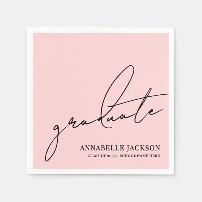 Pink Graduation Pappersservett (Framsidan)