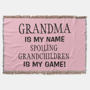 Pink Grandma är mitt namn Förstöra barnbarn är min Filt