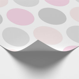 Pink Gray and Skin Tone Polka Dots Wrapping Paper Presentpapper
