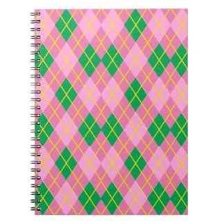 Pink & Green Argyle Anteckningsbok