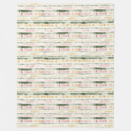 Pink Green Cream Stripes Birthday Fleecefilt