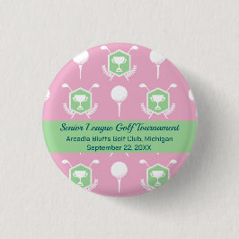Pink & Green - Golf League Party Favor Button Knapp