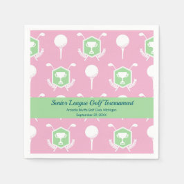 Pink & Green - Golf Party Tableware Pappersservett