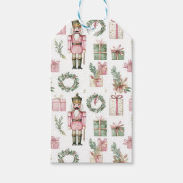 PINK & GREEN HOLIDAY NUTCRACKER FIGURES PRESENTETIKETT