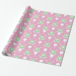 Pink & Green Ladies Golf League Wrapping Paper Presentpapper