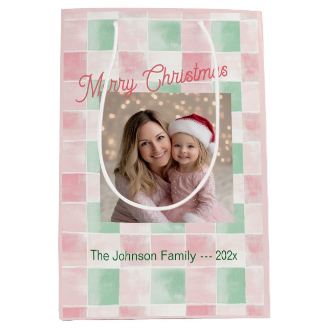 Pink Green Retro Photo Christmas (Framsidan)