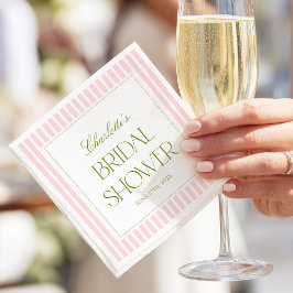 Pink & Green Stripes Bridal Shower Pappersservett
