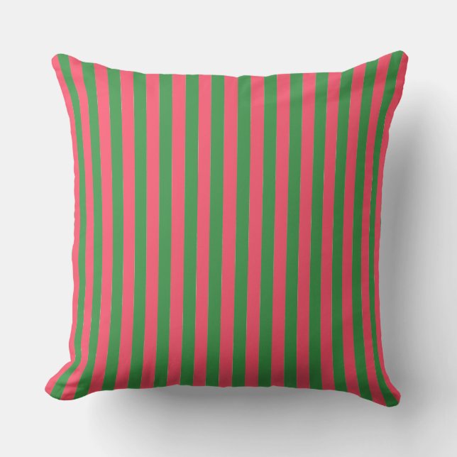 Pink Green Stripes,Lovely,Modern, Simple, Trendy Kudde (Framsida)