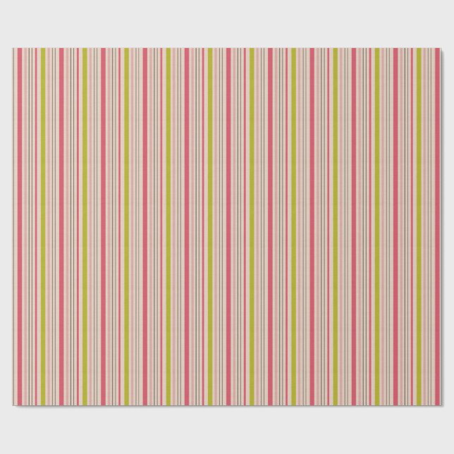 Pink & green stripes  presentpapper (Platt)