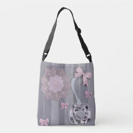Pink & Grey bröllopsgåva Crystal Grey AI konst Axelväska