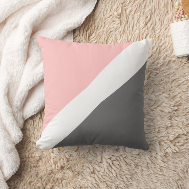 Pink Grey Kudde (Filt)
