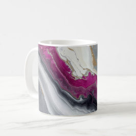 Pink, Grey White Stone Marble Printed Kaffemugg