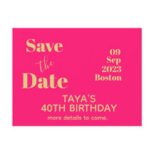 Pink Guld Födelsedag Spara Datum  