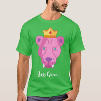 Pink Hair Queen Lioness Custom Text T Shirt