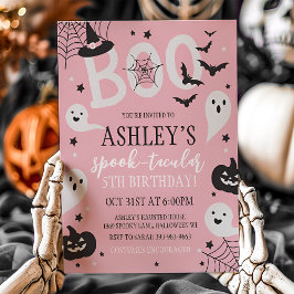 Pink Halloween Birthday Invitation Inbjudningar