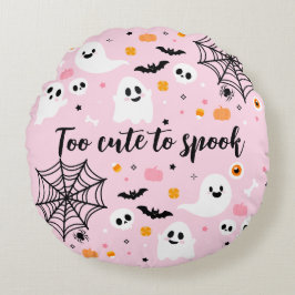 Pink Halloween Ghost Decorations Rund Kudde