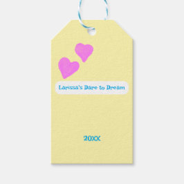 Pink Hand-drawn Hearts For Dreamers Presentetikett