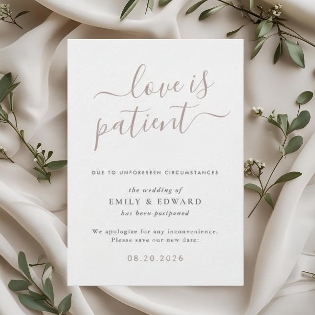 Pink Hand Script Bröllopsförseningsmeddelande Inbjudningar (Skapare uppladdad)