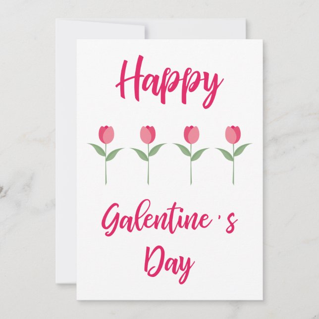 Pink Happy Galentine´s Day for Best Friend Kort (Framsida)