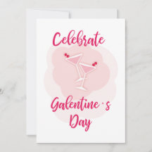Pink Happy Galentines Day for Best Friend