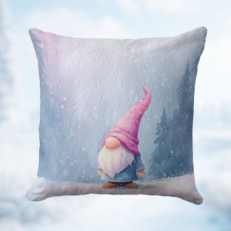 Pink Hat Winter Gnome Kudde