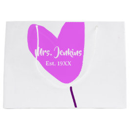 Pink heart balloon Mrs add name est. Add year love