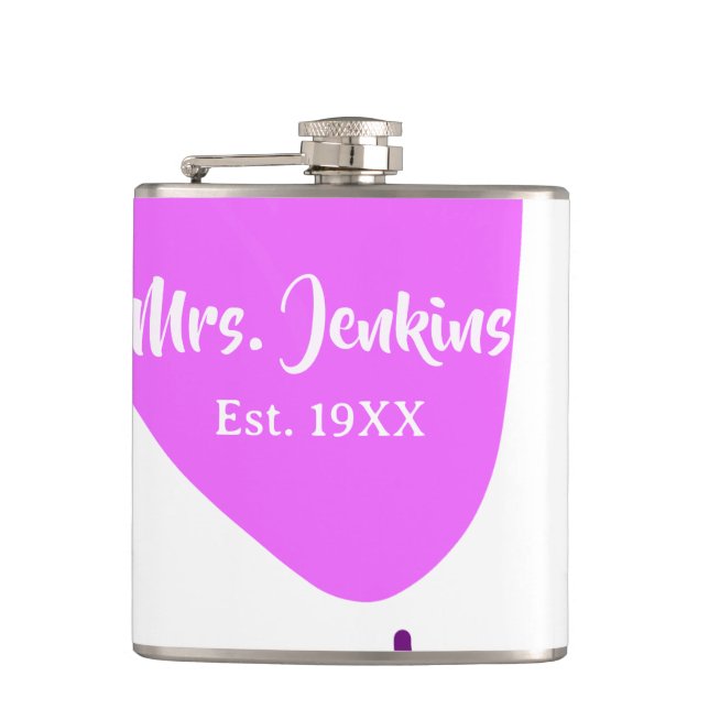 Pink heart balloon Mrs add name est. Add year love Fickplunta (Framsidan)