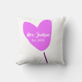 Pink heart balloon Mrs add name est. Add year love Kudde