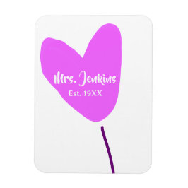 Pink heart balloon Mrs add name est. Add year love Magnet
