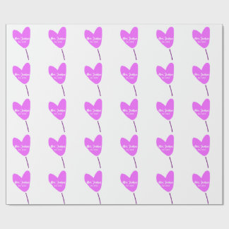 Pink heart balloon Mrs add name est. Add year love Presentpapper