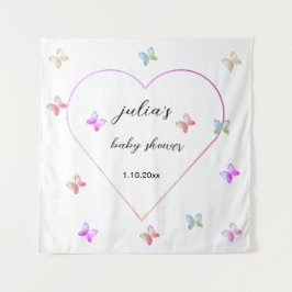 Pink Heart Butterfly girl baby shower