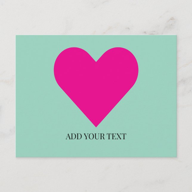 Pink Heart Custom Postcard Helg Vykort (Framsida)