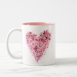 Pink Heart Glitter Mug Två-Tonad Mugg
