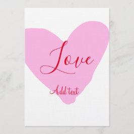 Pink heart love happy Valentine's day text red nam Inbjudningar