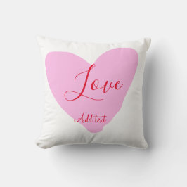 Pink heart love happy Valentine's day text red nam Kudde