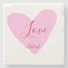 Pink heart love happy Valentine's day text red nam Stenunderlägg