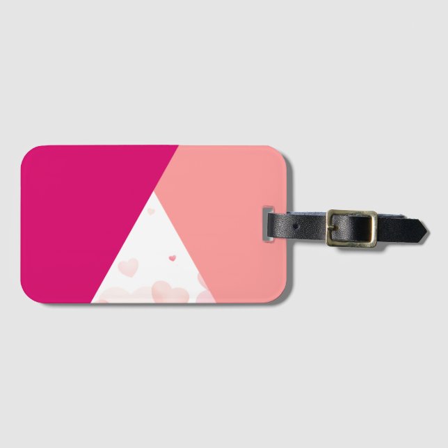 Pink heart Luggage Tag Bagagebricka (Framsida horisontal)