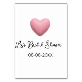 Pink heart pastel retro bridal shower date boho te bordsnummer