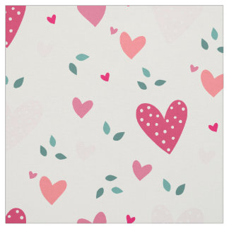 Pink Heart Pattern Baby Girl Nursery Fabric Tyg