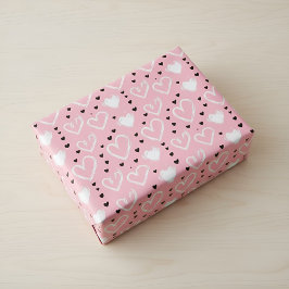 Pink Heart Pattern Wrapping Paper Presentpapper