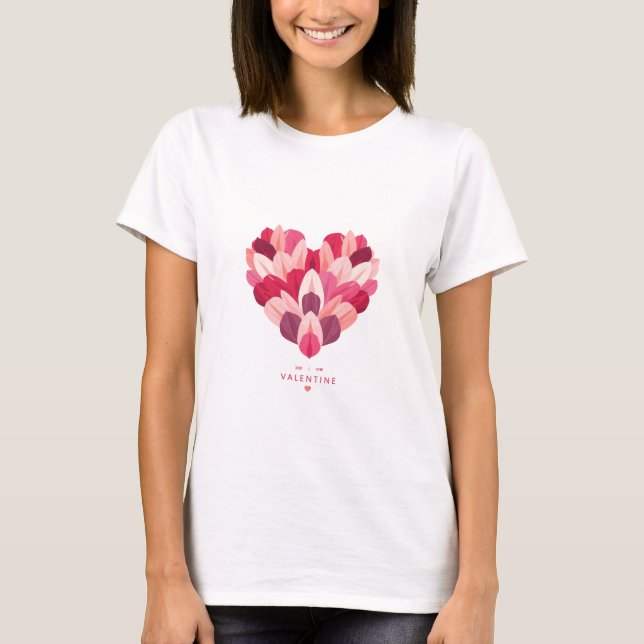 Pink Heart T-Shirt | Cute Love Graphic Tee | Valen (Framsida)