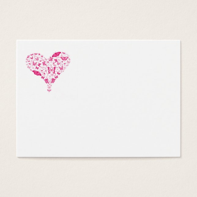 pink heart visitkort (Framsidan)